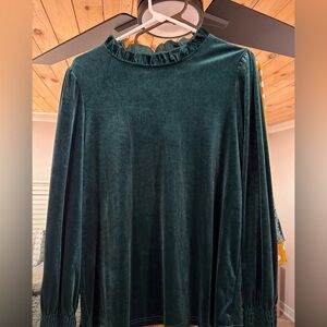 SHEIN Dark Green Velvet Top